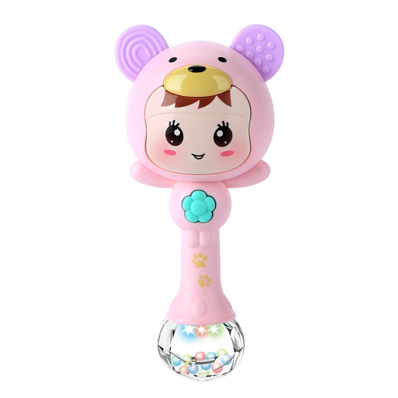 手摇铃婴儿612九四五个月大的幼儿宝宝玩具3男女孩半岁01岁糖果粉视频