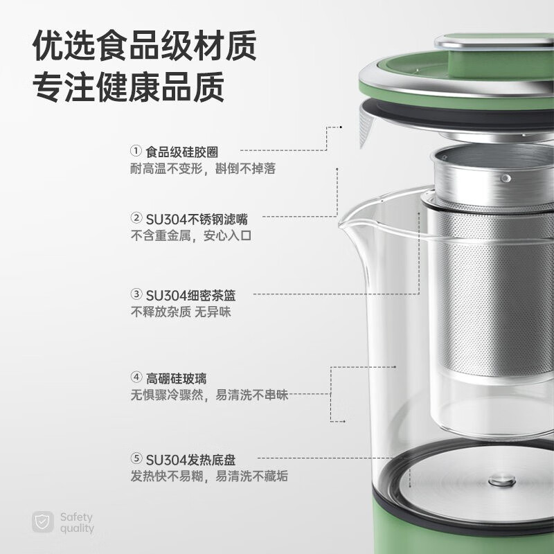 摩飞电器(Morphyrichards)养生壶 便携迷你煮茶器 烧水壶养生杯 MR6086 轻奢蓝高清大图