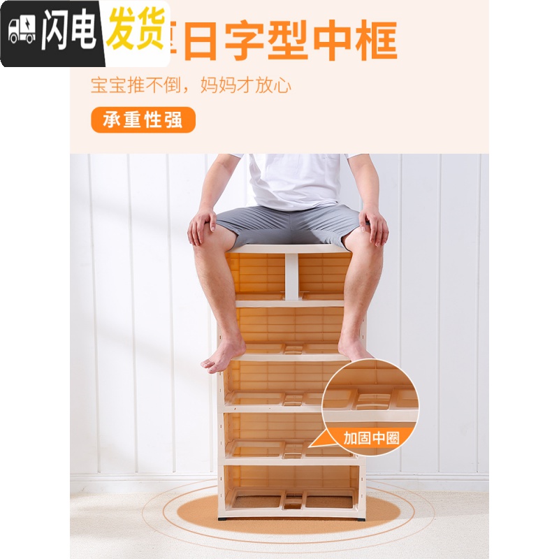三维工匠60cm加厚宝宝抽屉式收纳柜子多层组合婴儿童衣服塑料储物柜整理柜高清大图