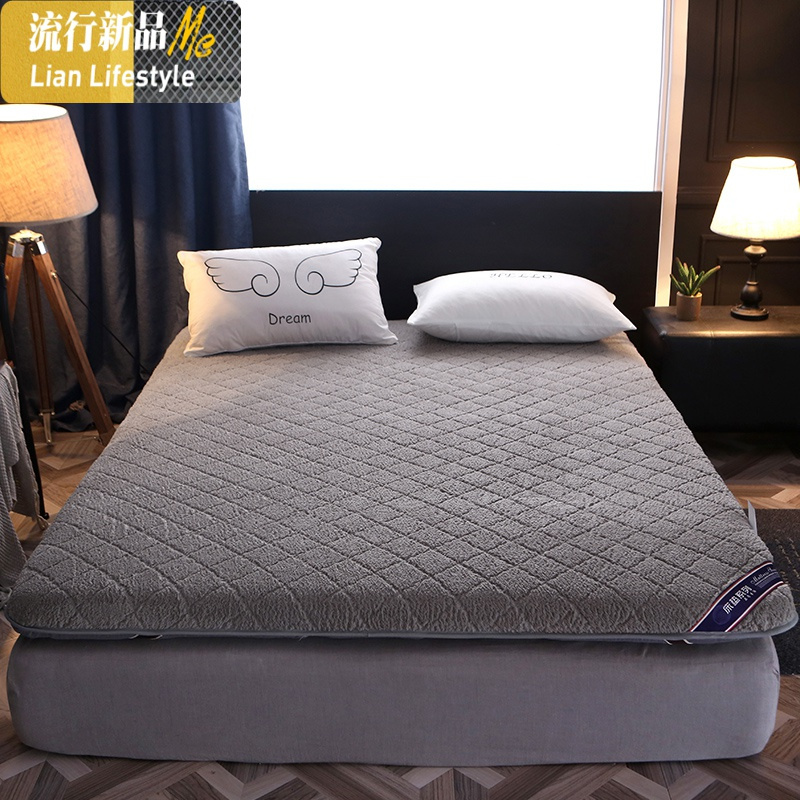 冬季加厚保暖羊羔绒床垫 1.8m床2米单人宿舍褥子家用软垫租房专用 三维工匠