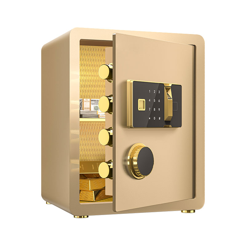 臻远ZY-NW-BXGS-18全钢实心保险柜办公防盗保险箱 高40cm金色指纹款高清大图