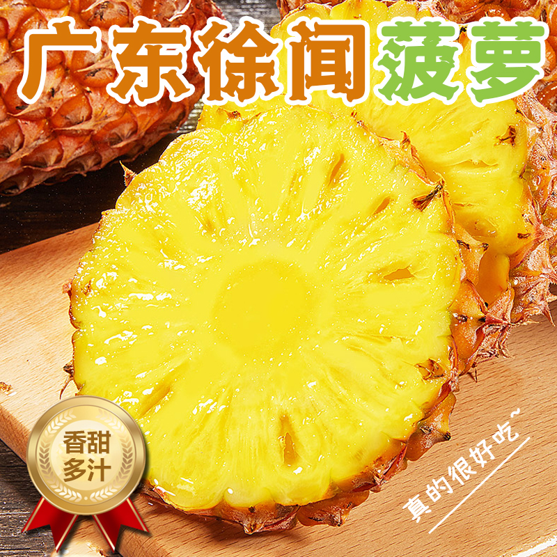 [西沛生鲜]广东徐闻菠萝 中果 净重5斤 3-4个 箱装 新鲜水果 产地直发 冷藏国产热带水果 西沛