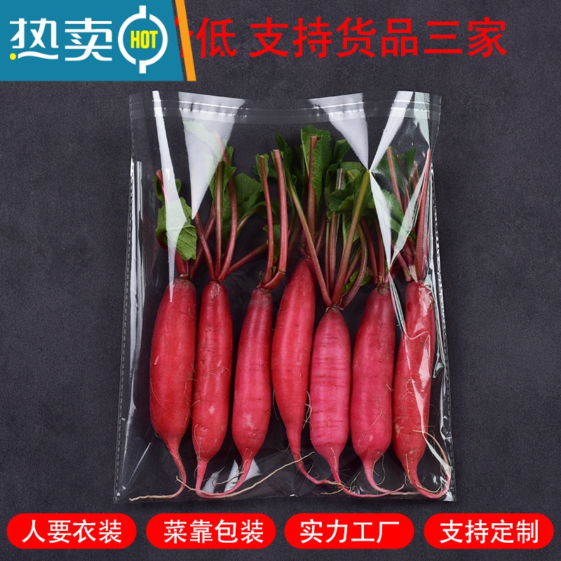 XIANCAI透明精品蔬菜包装袋超市生鲜果蔬保鲜袋叶菜青菜打包塑料袋 20x25透明有孔 500只 1高清大图