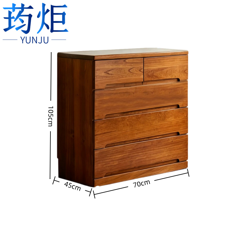 荺炬五斗柜 咖色70cm-5层六抽 台