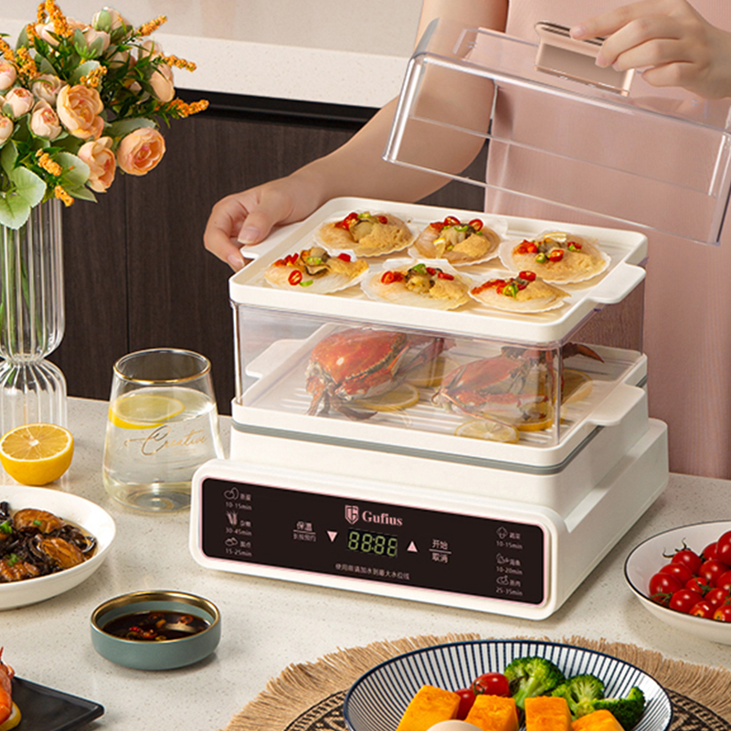 古菲斯-(GUFIUS)多功能防干烧家用电蒸锅 电火锅 电煮锅 电炒锅 电锅一体锅 煮蛋神器 GFZG-8002