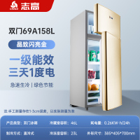 志高(CHIGO)BCD-69A158小型双门迷你小冰箱 家用双开门电冰箱 节能两门冰箱小 金色直冷