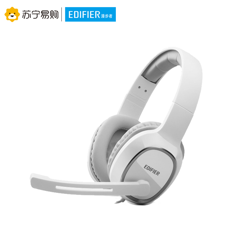 Edifier/漫步者 K815台式电脑笔记本耳机头戴式电竞游戏吃鸡听声辩位耳麦带话筒麦克风有线英语四级听力专用 白色