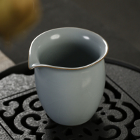 戴云品格 汝窑茶具公道杯陶瓷功夫茶具配件分茶器倒茶器汝瓷茶海家用礼品 原矿冬青釉屹立公道杯