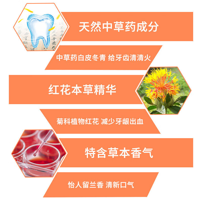 舒客(Saky) 红花清火牙膏120g*2支高清大图