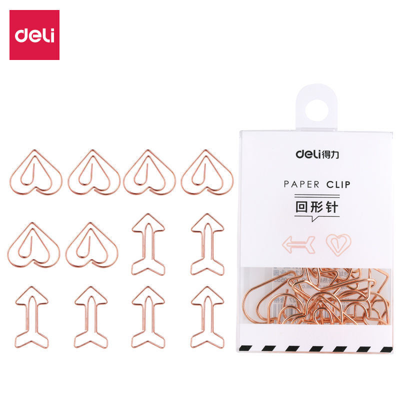 得力0057异形回形针(玫瑰金)(12枚/盒)(单位:盒)