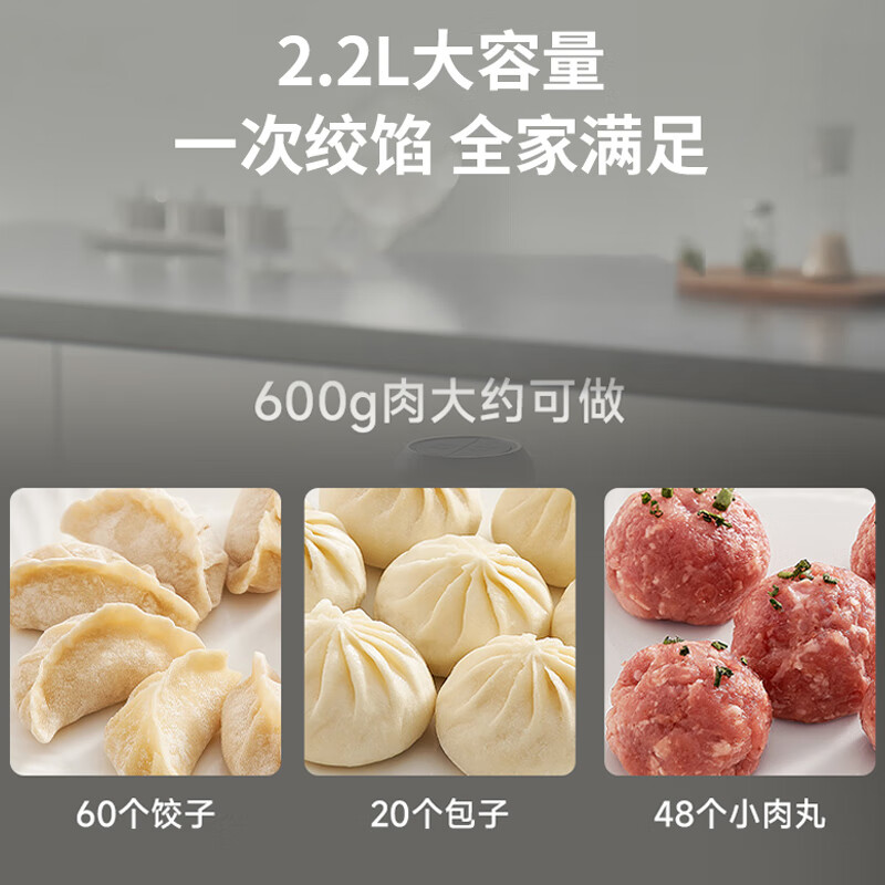 九阳(Joyoung)绞肉机家用绞馅机 碎肉机 电动多功能料理 饺子肉馅蒜蓉机不锈钢 搅肉机S22-LA309高清大图