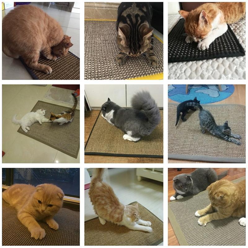 进口猫抓板 剑麻猫爪板垫大号非瓦楞纸猫爬架磨爪器定制送猫薄荷