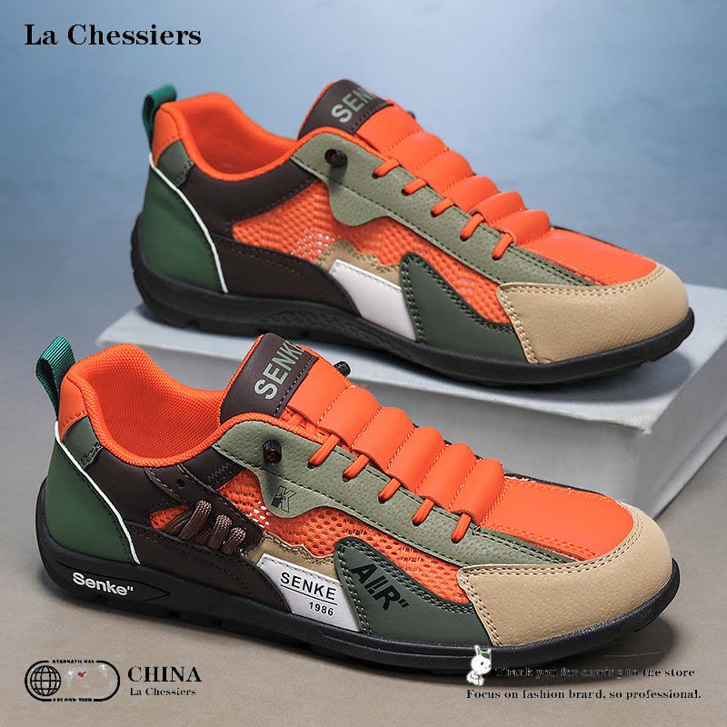 La Chessiers情侣阿甘鞋男2026新款春秋季透气休闲运动跑步鞋复古百搭老爹鞋潮男休闲鞋图片