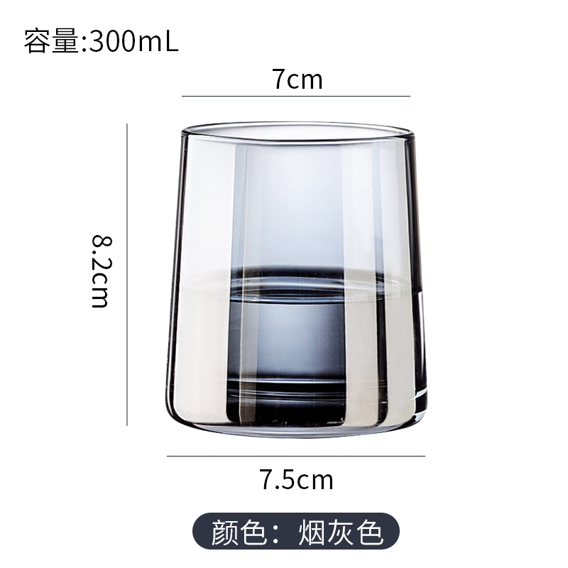 简约家用漱口杯阿斯卡利(ASCARI) 玻璃情侣牙刷杯套装洗漱刷牙杯子酒店创意北欧ins 时尚烟灰色玻璃杯