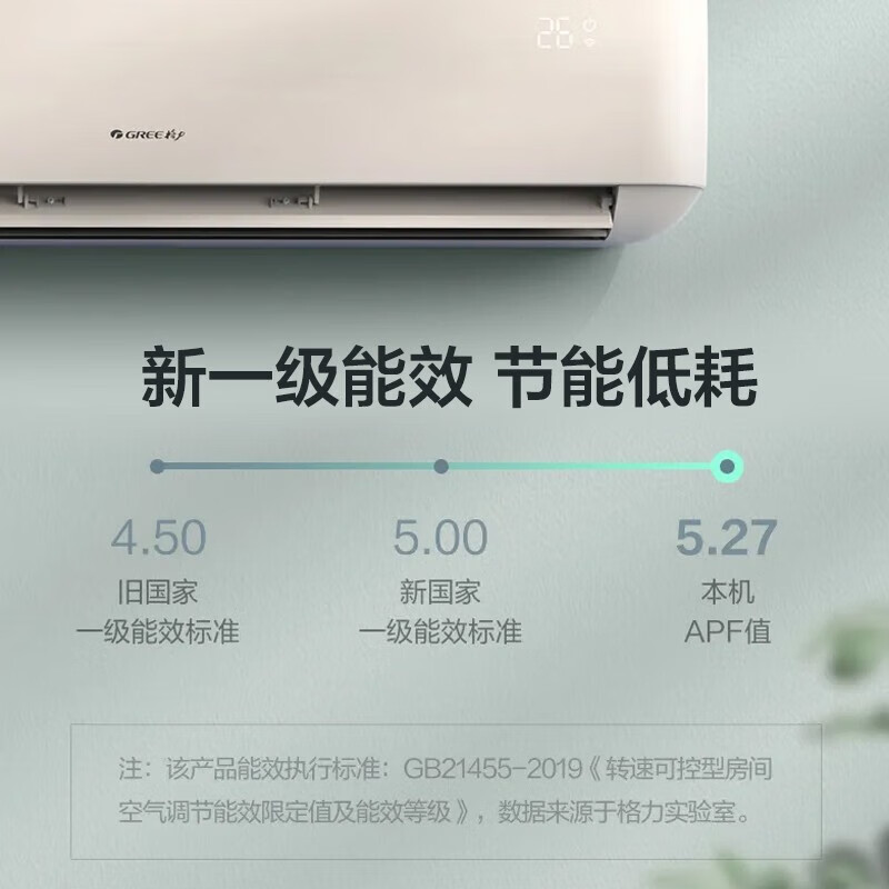 格力空调 云恬1.5匹新能效变频挂机一级能效冷暖家用KFR-35GW/NhAf1BG高清大图