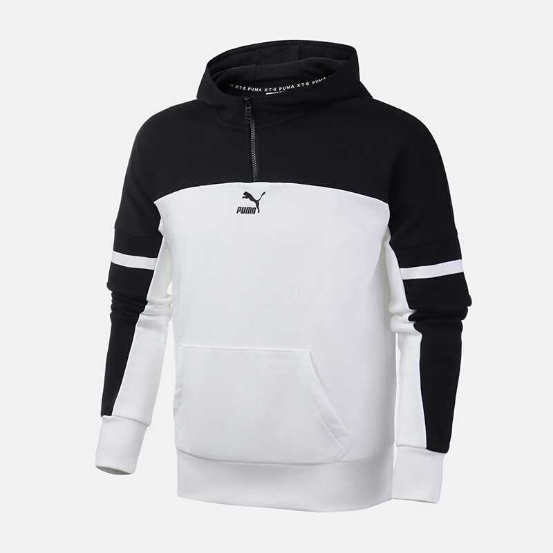PUMA彪马男装2019新款运动服休闲连帽针织卫衣595880 59588002彪马白
