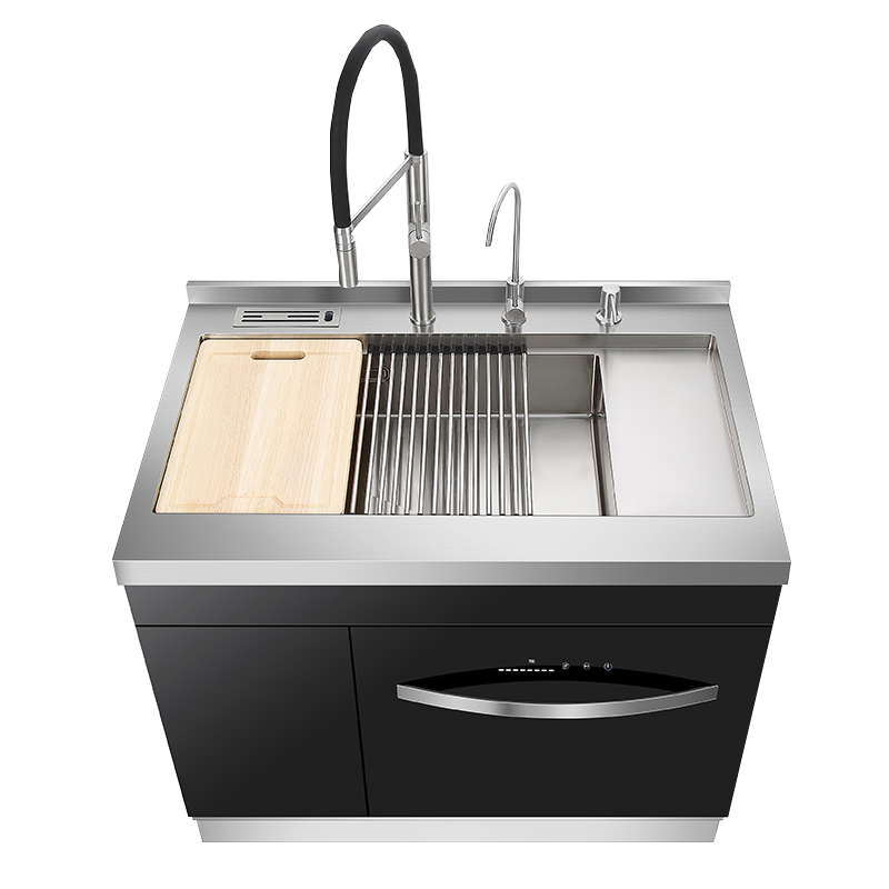 YUKIDA集成水槽304不锈钢一体嵌入式10套洗碗机900mm家用 MX900A