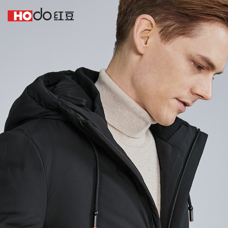 HODO红豆男装 男士羽绒服 2019冬季新款简约连帽加厚短款羽绒服外套男