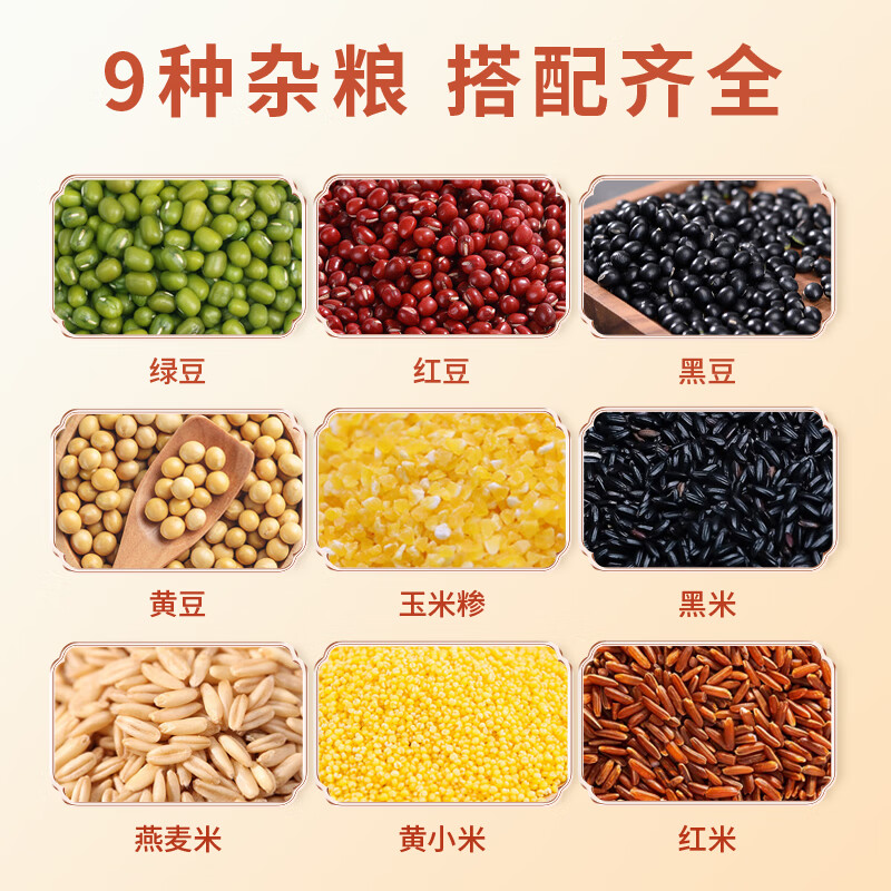 邻家饭香 杂粮大礼包 3.46kg/盒 内配红豆、绿豆、黑豆、黄豆、黄小米、黑米、燕麦米、红米、玉米糁/FP168高清大图
