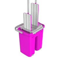 美丽雅maryya 洗刷刷平板拖把 玫红色 免手洗 PP、纤维 替代旋转拖把及拖把头 国产