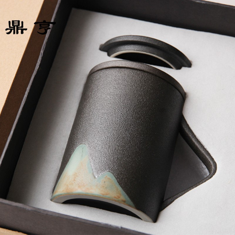鼎亨复古茶杯陶瓷过滤内胆带盖耐热瓷器分离办公家用个人杯茶楼水