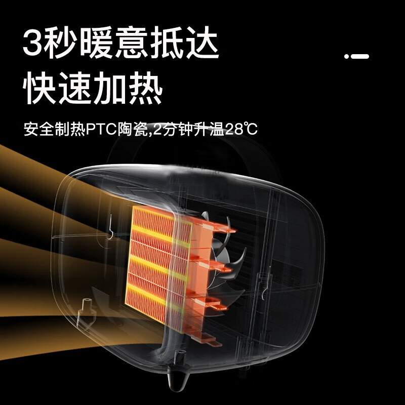 西屋Westinghouse取暖器家用暖风机电暖器办公室桌面台式便携迷你电暖炉桌面便携WTH-520!高清大图