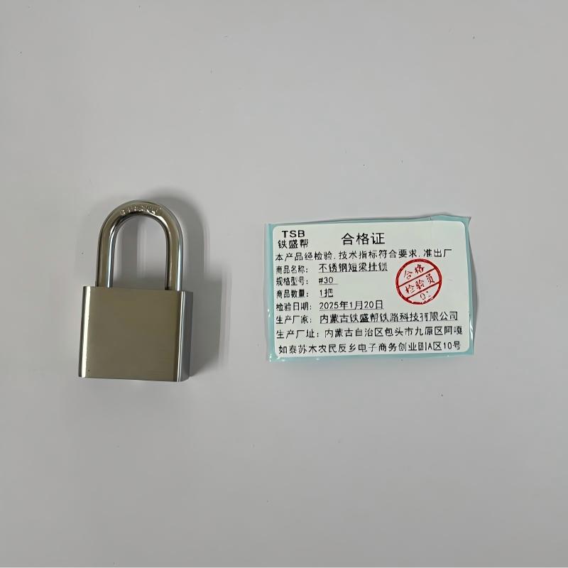 铁盛帮不锈钢短梁挂锁 30mm 把高清大图