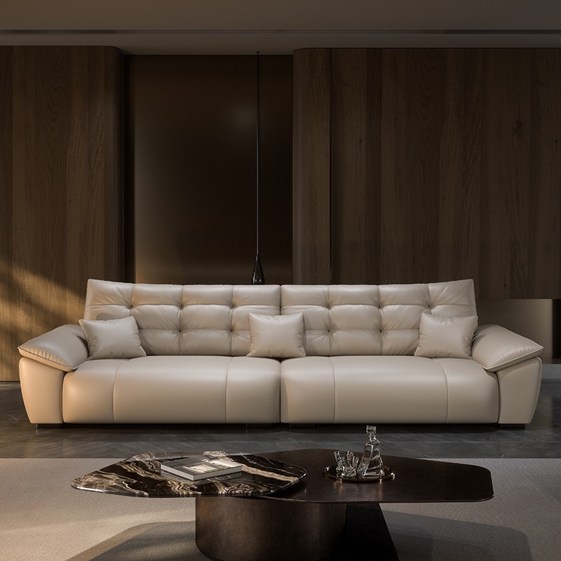 景山百岁大黑熊真皮沙发家用客厅沙发轻奢大小户型组合沙发直排皮艺沙发高清大图