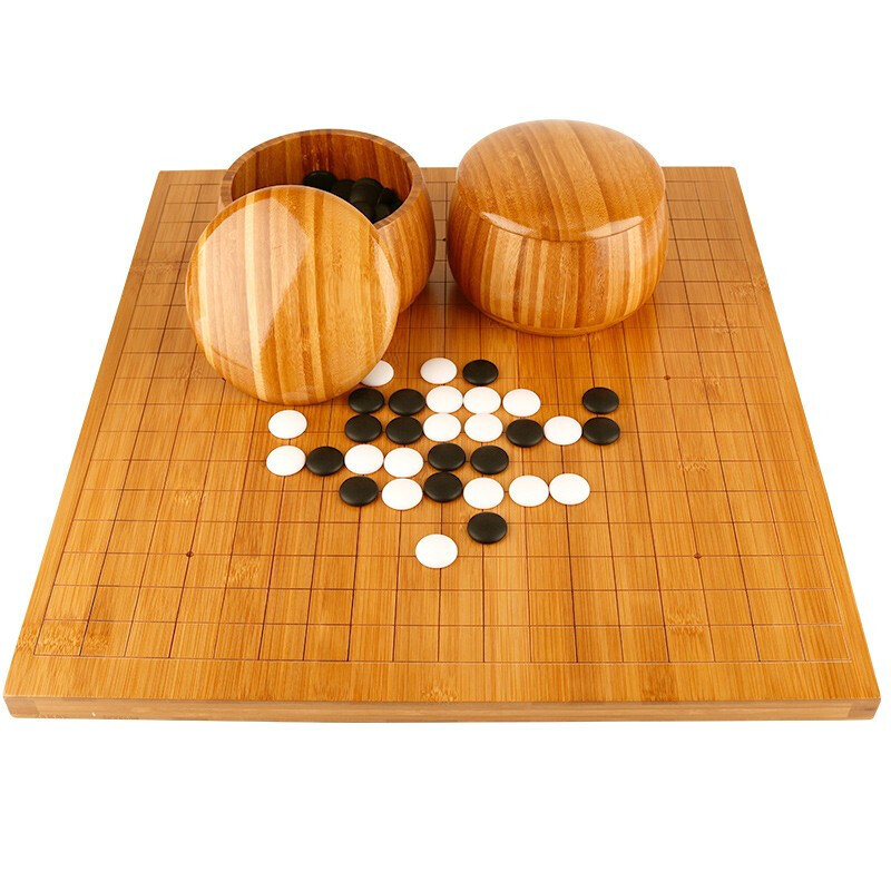 围棋五子棋套装 实木围棋密胺仿玉棋子361颗 楠竹两用棋盘楠竹棋罐
