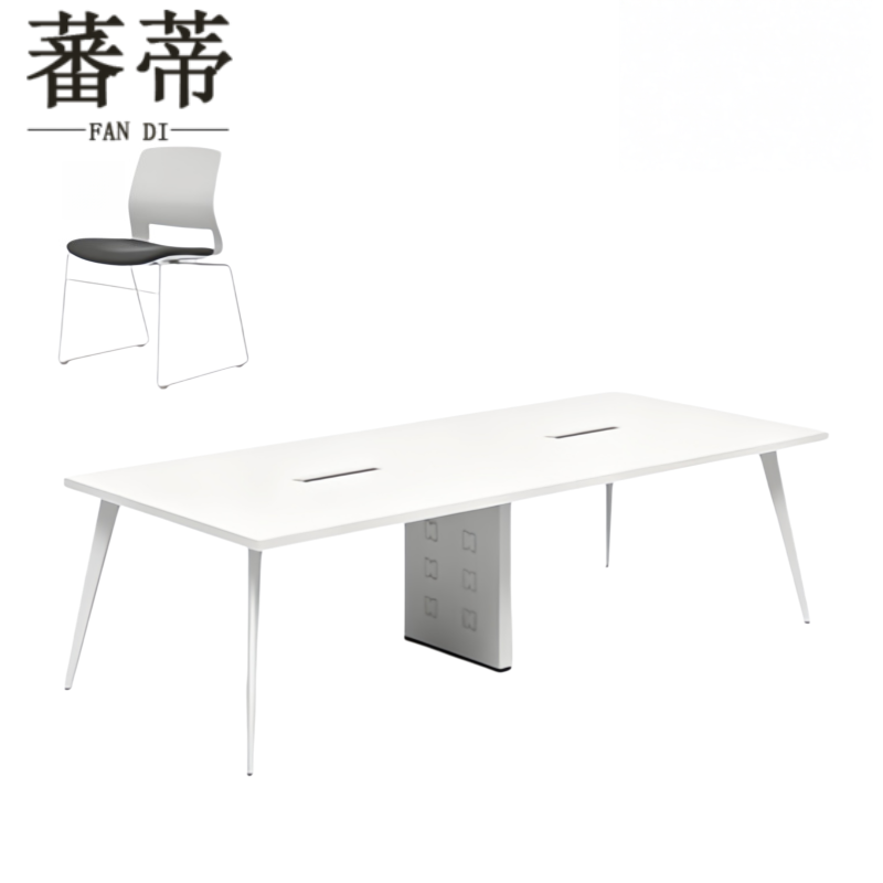 蕃蒂办公桌2.4m(8椅+电箱)套高清大图