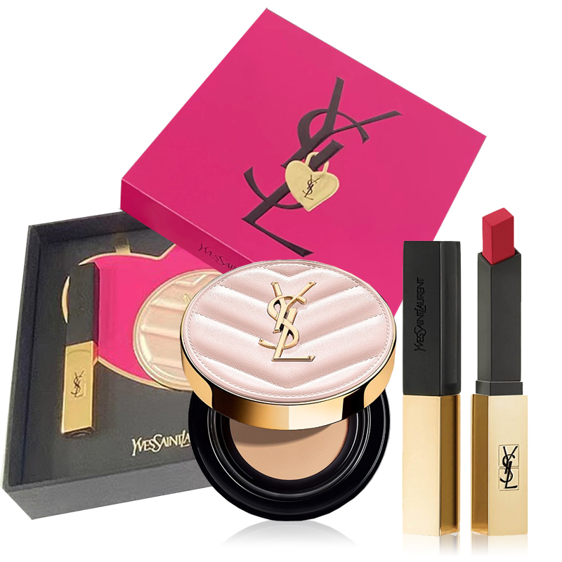 节日礼物圣罗兰ysl无瑕挚爱礼盒粉气垫小金条口红21节日礼物送女友