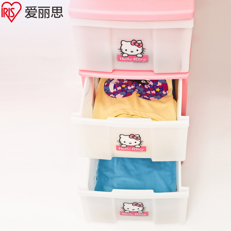 爱丽思(IRIS)三层 HELLOKITTY儿童整理衣服玩具收纳柜宝宝衣柜