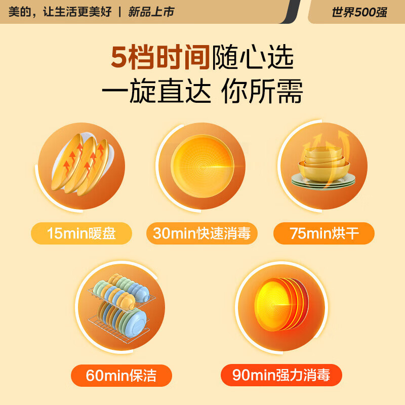 美的(Midea)消毒柜 家用台式小型消毒碗柜 二星级高温立式迷你单门台面餐具茶杯子碗筷厨房消毒机 50T11高清大图