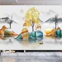 中式客厅书房卧室办公室现代装饰画墙贴自贴防水涂层防污保护