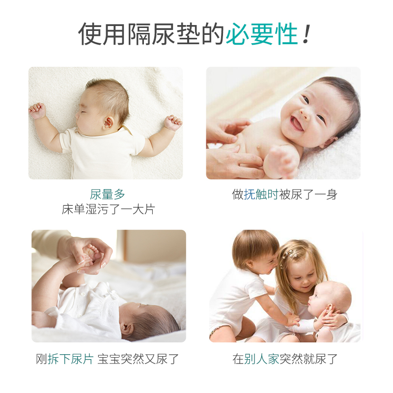 安可新婴儿隔尿垫[200片装]一次性尿片新生儿护理垫 宝宝纸尿垫防水床单