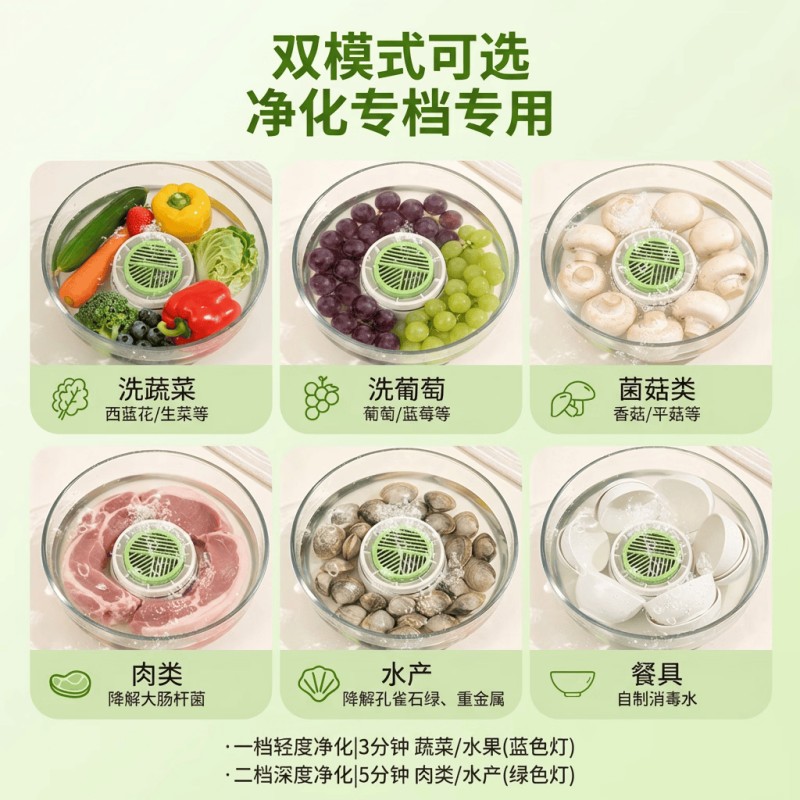 志高CHIGO强力涡流果蔬清洗机ZGGS-X4 4升大容量高效去农残家用设计高清大图