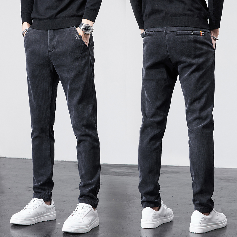 金盾(KIN DON)休闲裤男冬季厚款新款长裤韩版潮流男装小脚修身百搭男士裤子