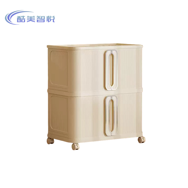 酷美智悦 带轮子可折叠收纳柜2层66*39*73cm KM-BH548 个高清大图