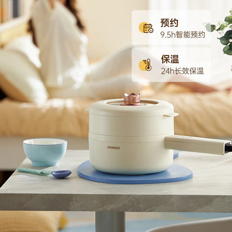 七彩叮当电煮锅2L导热迅速受热均匀经久耐用蒸笼款SD01Z高清大图