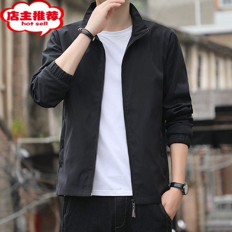 SHANCHAO外套男士2023新款夏季立领百搭休闲棒球服潮牌男装夹克