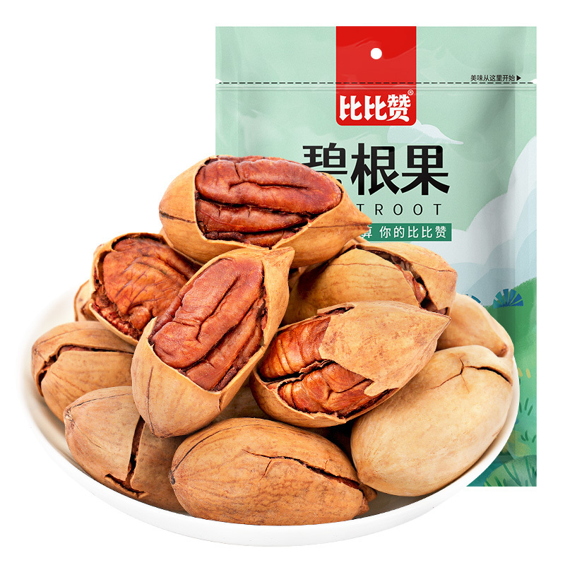 [第二件半价]比比赞碧根果100g长寿果每日小零食干果类坚果仁小吃休闲食品炒货