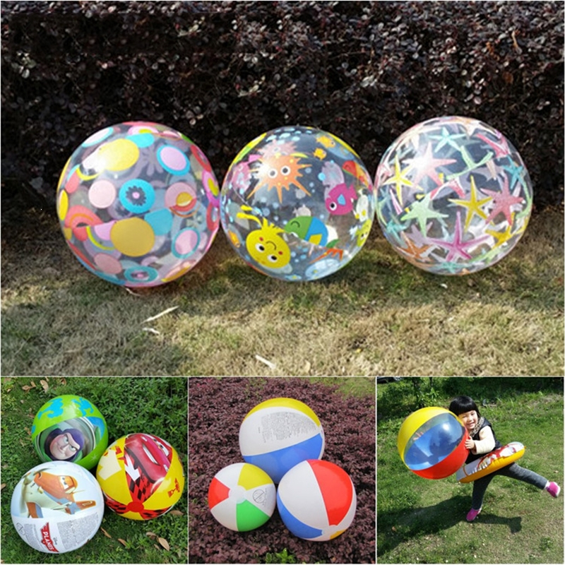 儿童充气球沙滩球海滩球闪电客小水球戏水加大成人游泳水上玩具
