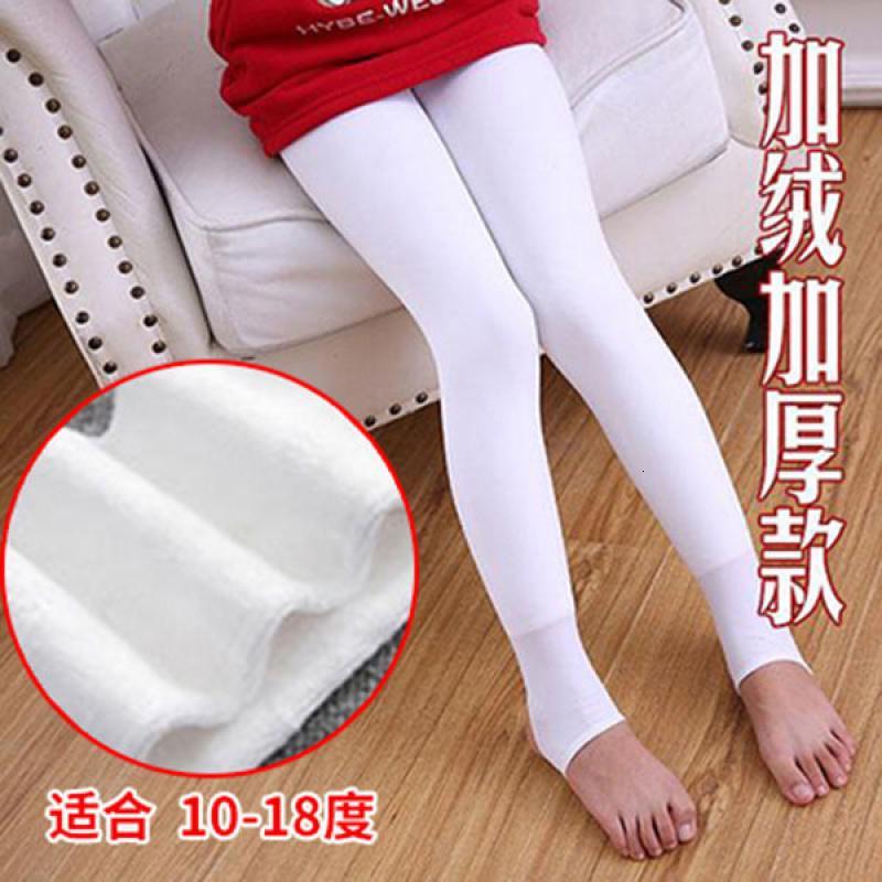 抗起球春秋冬儿童连裤袜女童打底裤袜白色舞蹈袜宝宝丝袜加绒加厚莎丞