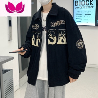 七斓美式复古灯芯绒棒球服外套男潮牌秋季港风潮流宽松百搭休闲夹克搭 2XL 7035黑色