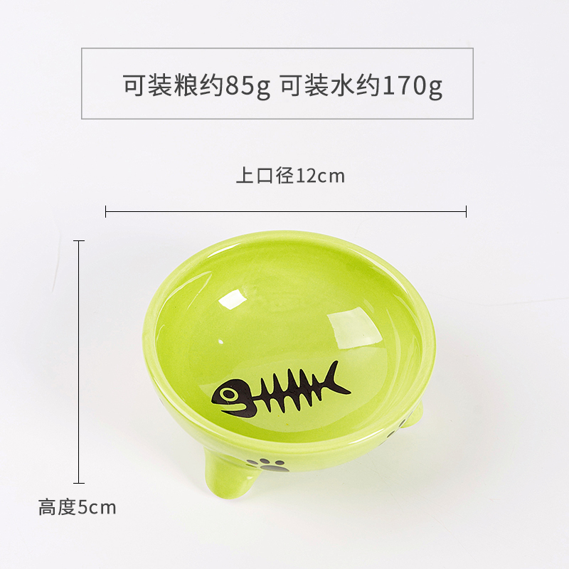 宠物猫碗狗碗狗盆猫食盆猫咪狗狗用品狗食盆陶瓷双碗饭盆多省