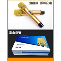金属充电一拖二无线麦克风户外专用家用音响唱歌舞台话筒防啸叫