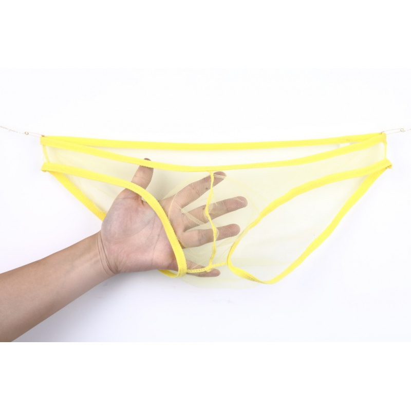 suntek夏天男士性感内裤透明透气网纱囊袋低腰弹力三角裤透视弹力裤头