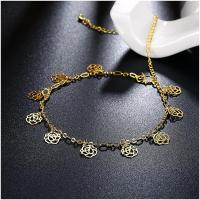 A064-A Women 18K yellow gold anklet jewelry 镀黄金色女脚链潮