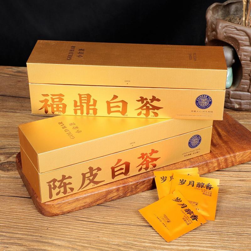 福鼎白茶老寿眉陈皮白茶小方片紧压茶饼盒装 小金条陈皮白茶福鼎白茶
