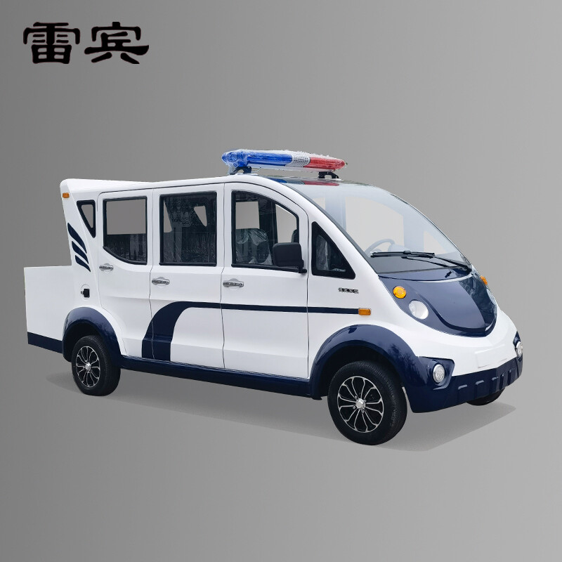 雷宾 加长电动巡逻车四轮皮卡3排8座物业保安景区旅游社区学校工厂治安巡查车纠察车高清大图
